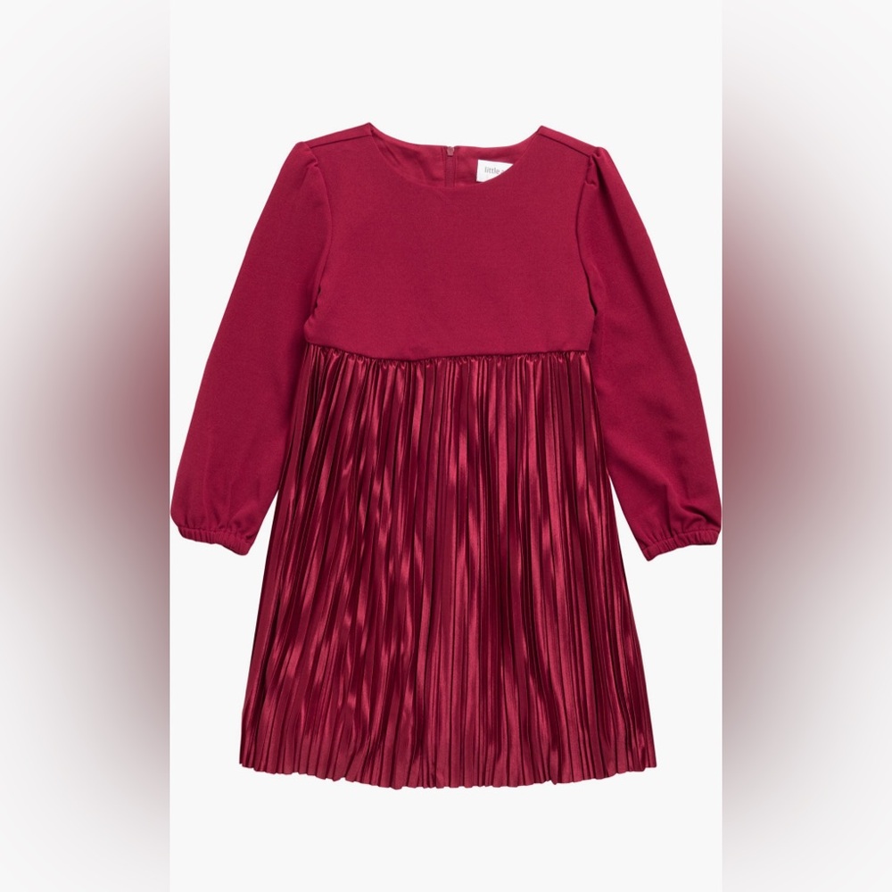Little Angels Kids' Long Sleeve Pleated
Holiday Dress (Toddler & Little Kid)